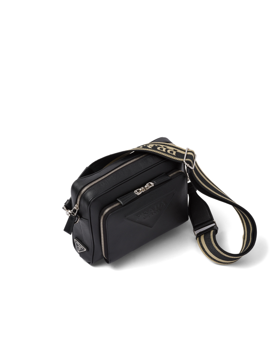 Prada Saffiano Lær Shoulder Bag Svarte | 645-MAGZFR