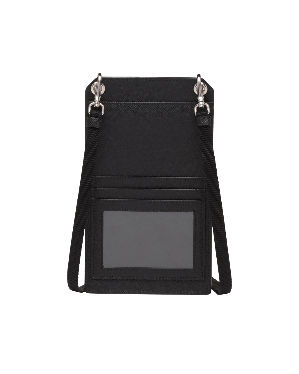 Prada Saffiano Lær Smartphone Case Svarte | 365-XNVLBJ