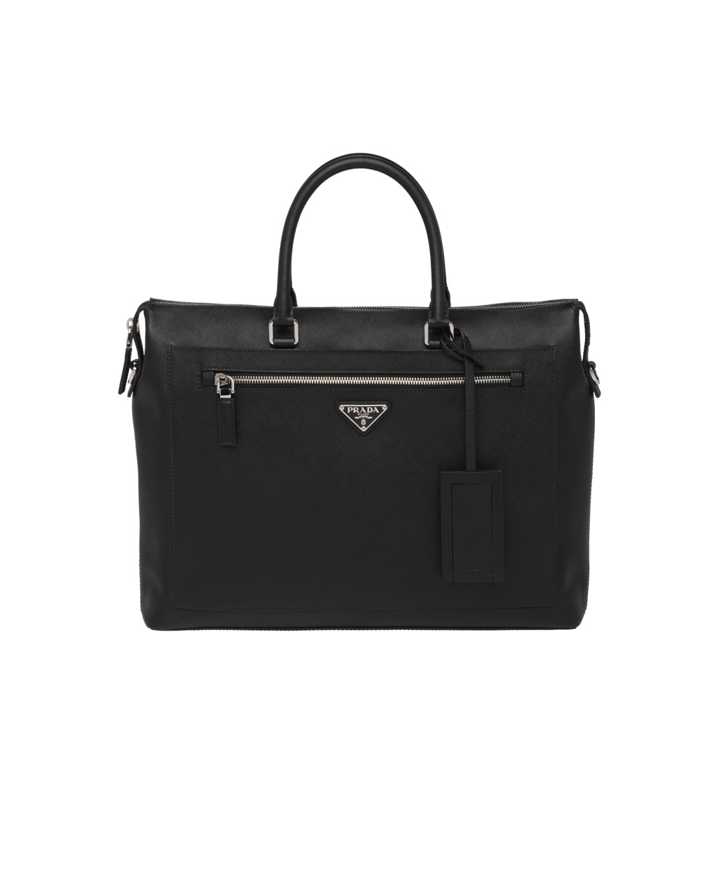 Prada Saffiano Lær Tote Bag Svarte | IYKPAL749