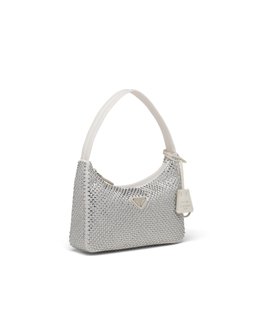 Prada Satin Mini-bag With Artificial Crystals Hvite | BWJUAQ096