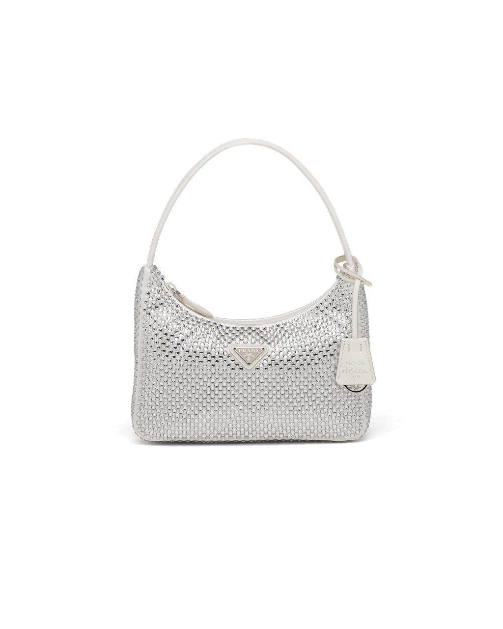 Prada Satin Mini-bag With Artificial Crystals Hvite | BWJUAQ096