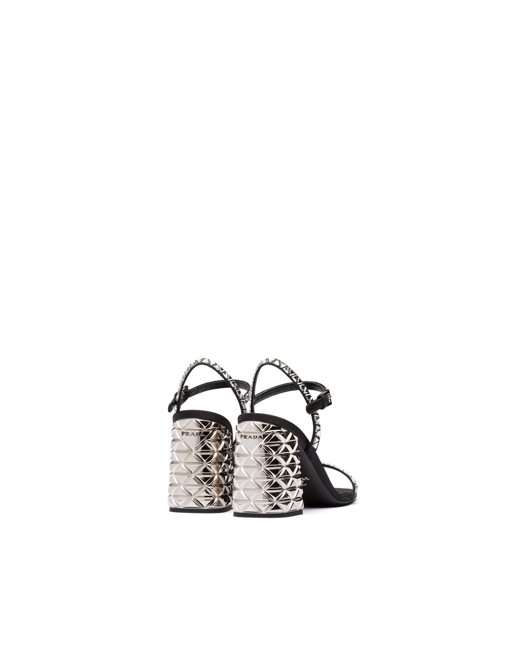 Prada Satin Sandals With Crystals Crystal | 058-TLSCKE