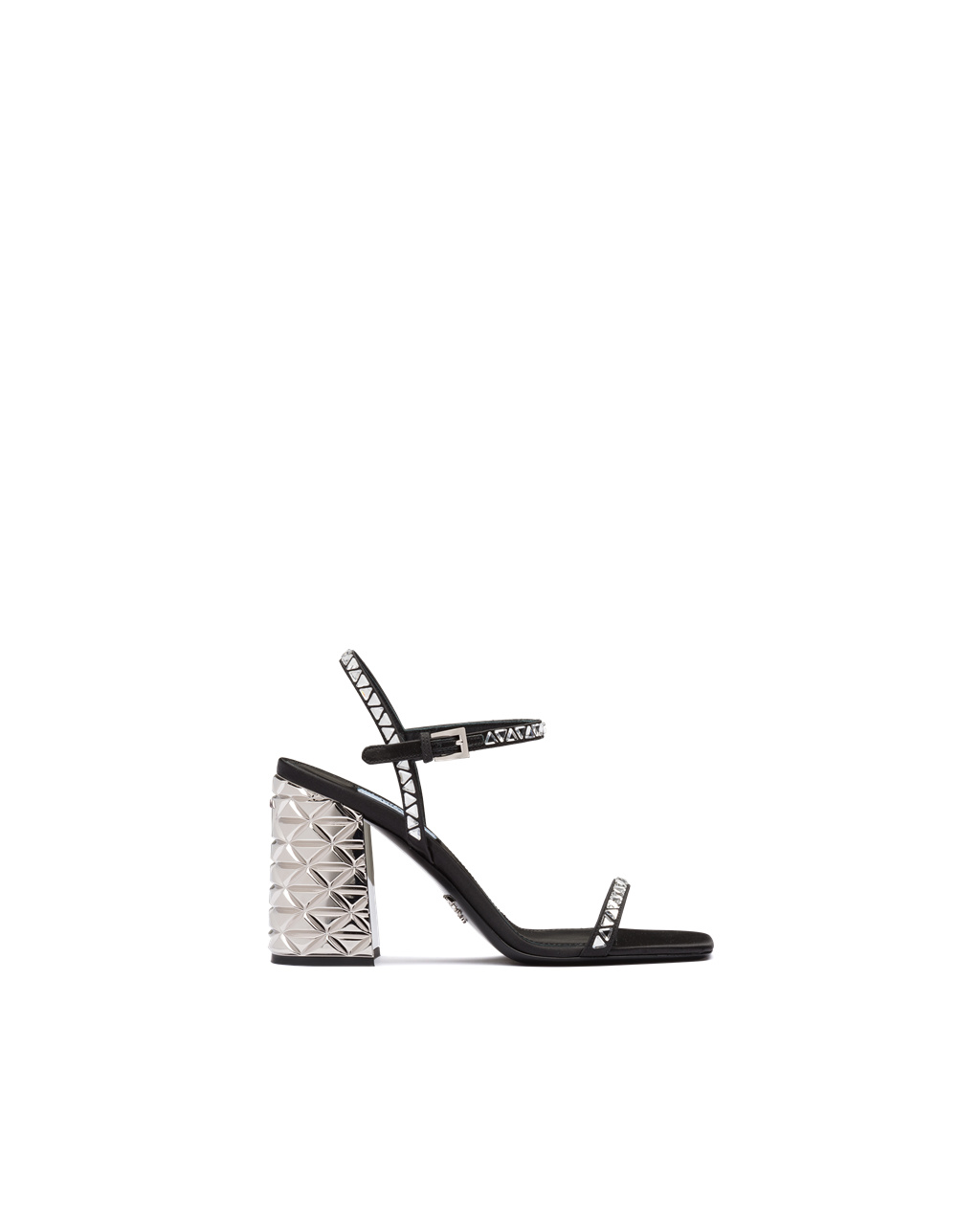 Prada Satin Sandals With Crystals Crystal | 058-TLSCKE