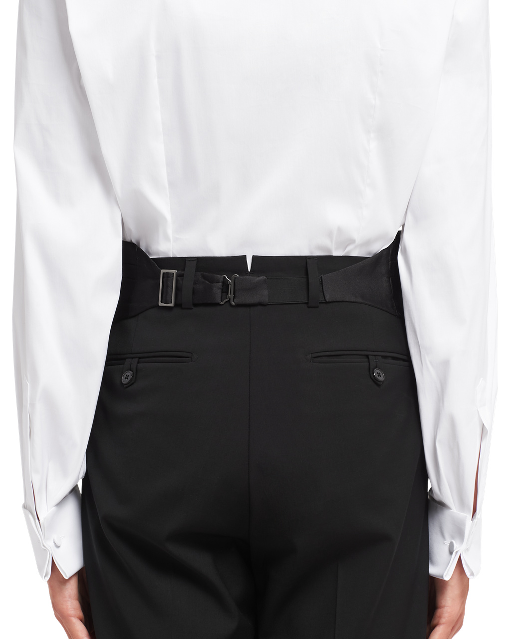 Prada Satin Tuxedo Cummerbund Svarte | 126-FYNQJB