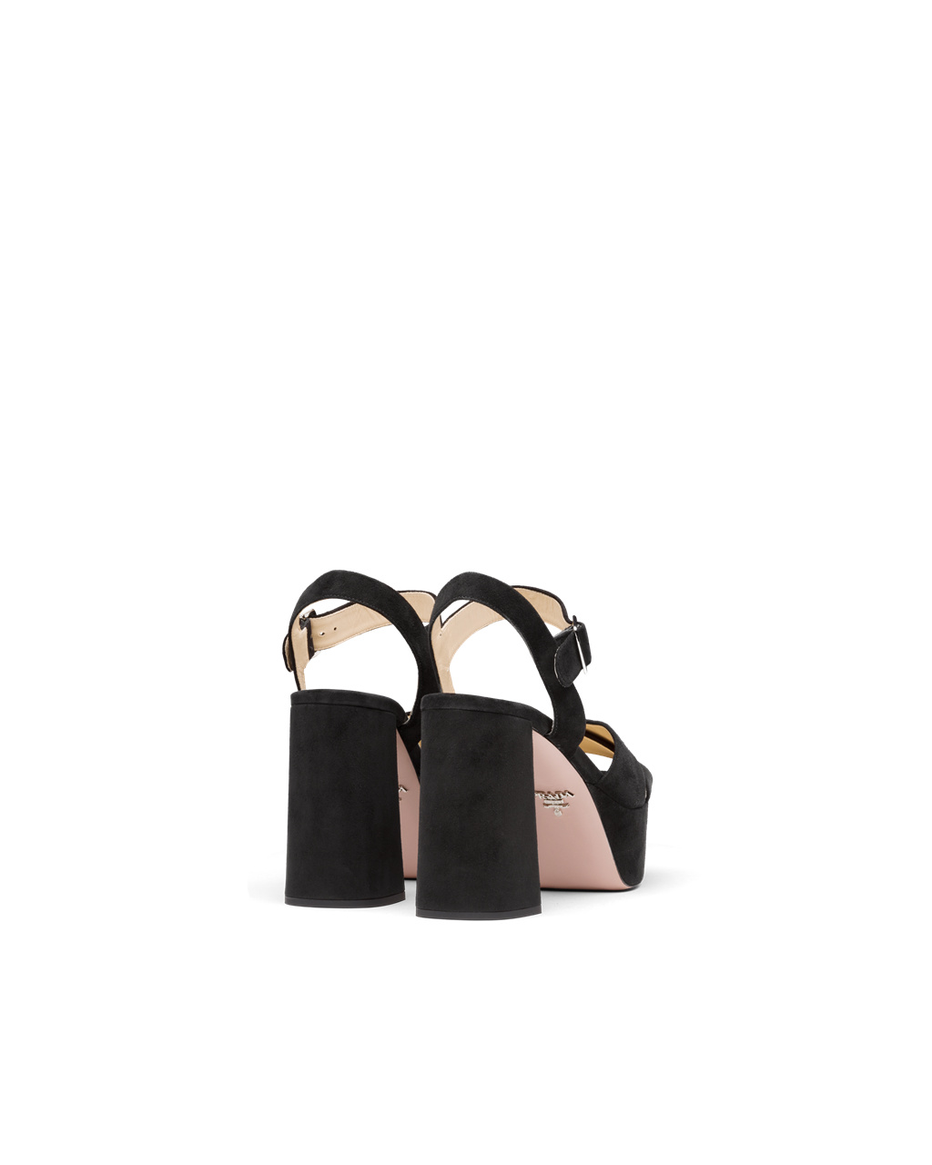 Prada Semsket Skinn Platform Sandals Svarte | 142-OYXZST