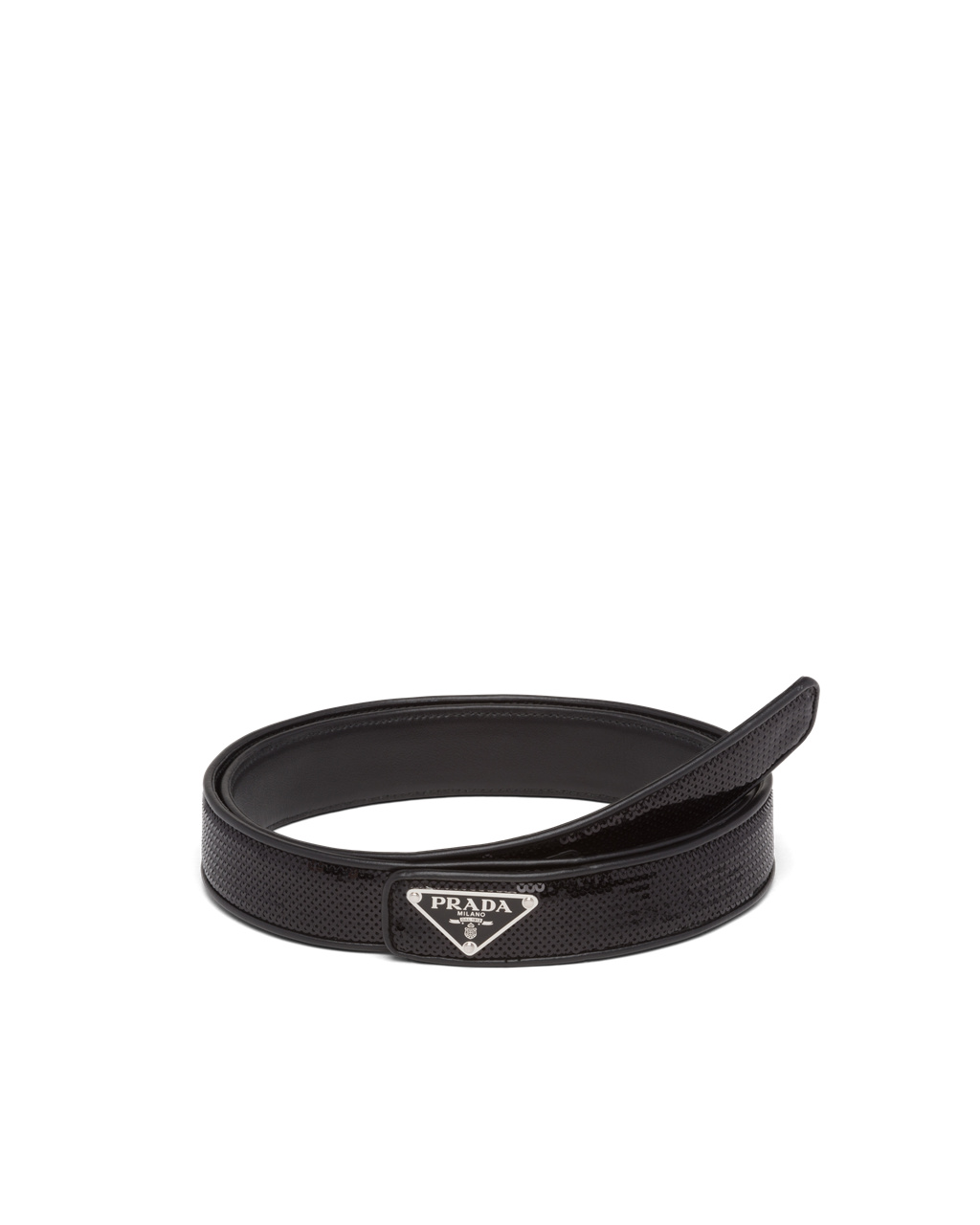 Prada Sequin Belt Svarte | 527-HGMIWS