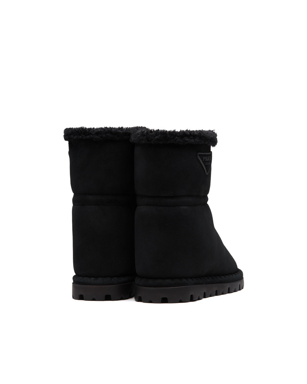 Prada Shearling Booties Svarte | 025-XBCWOF