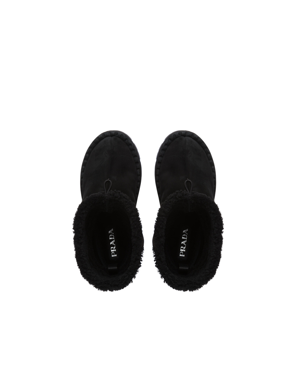 Prada Shearling Booties Svarte | 025-XBCWOF