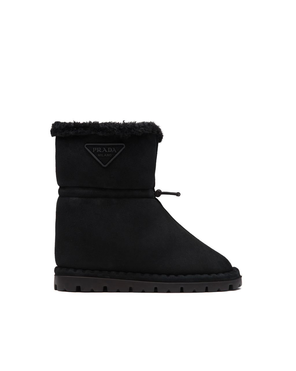 Prada Shearling Booties Svarte | 025-XBCWOF