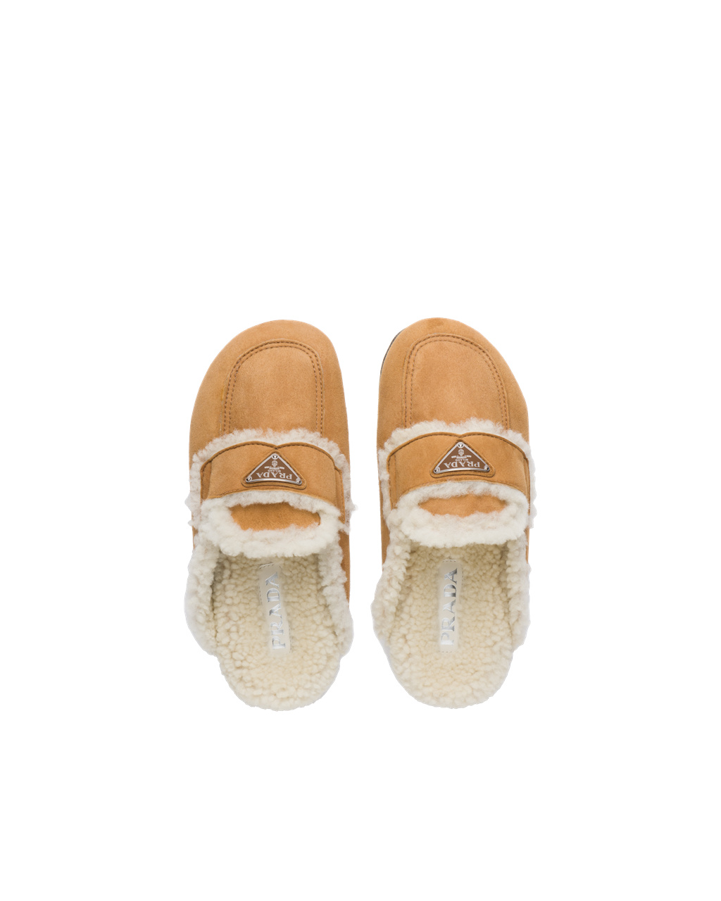 Prada Shearling Slippers Cognac | 013-LXVJBU