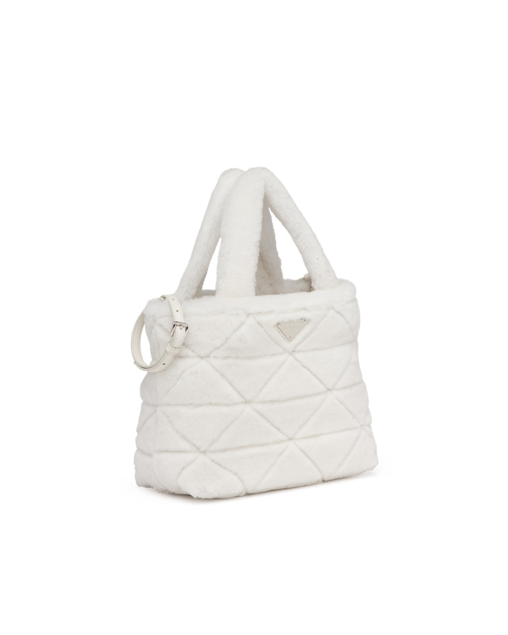 Prada Shearling Tote Hvite | SHUPIX924