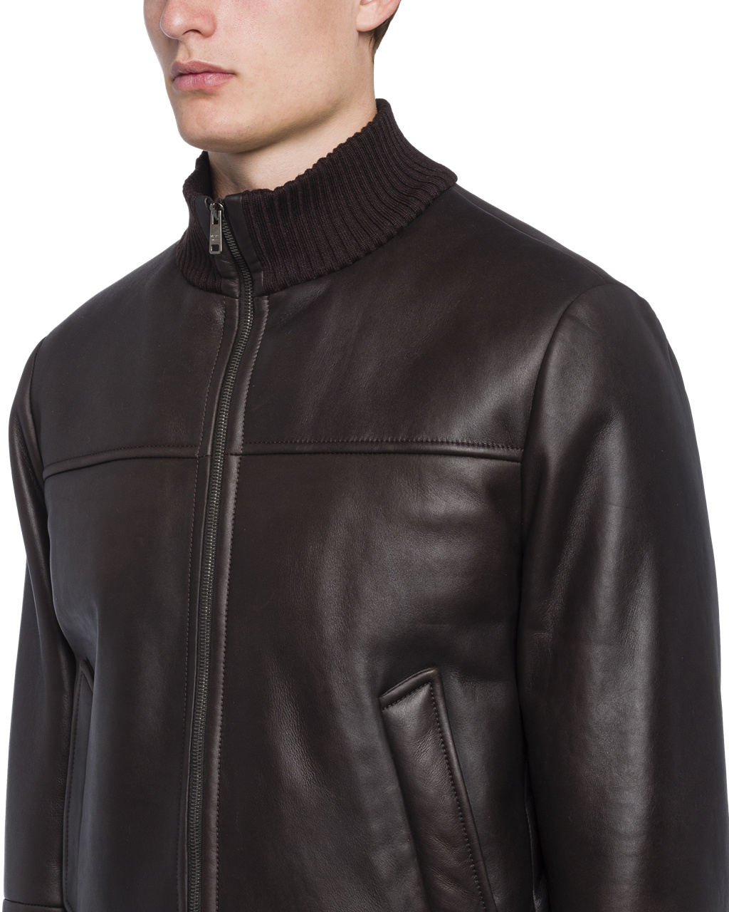 Prada Sheepskin Jacket Mørke Brune | 316-OILTZF