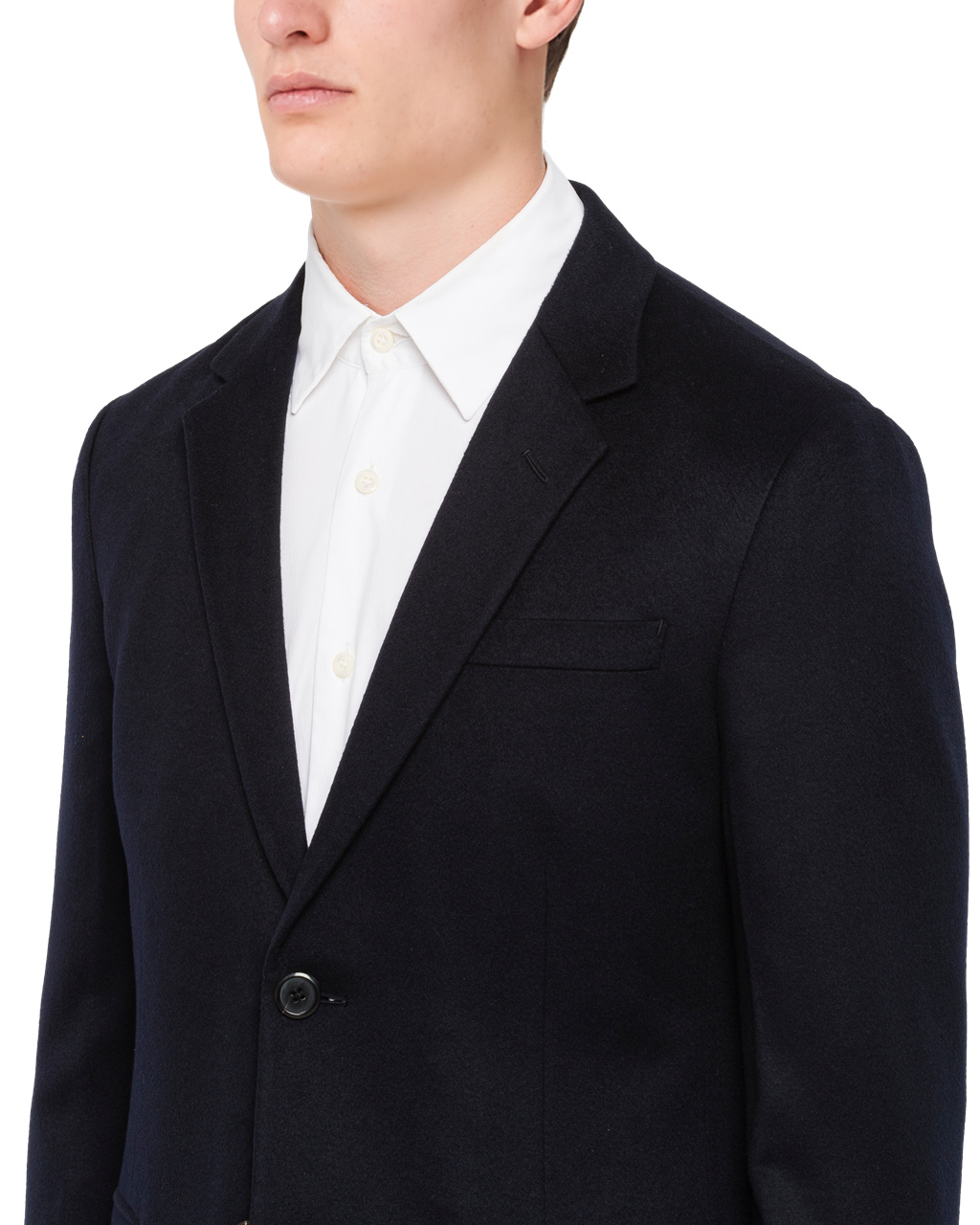 Prada Single-breasted Cashmere Jacket Marineblå | 025-ZWFAGT