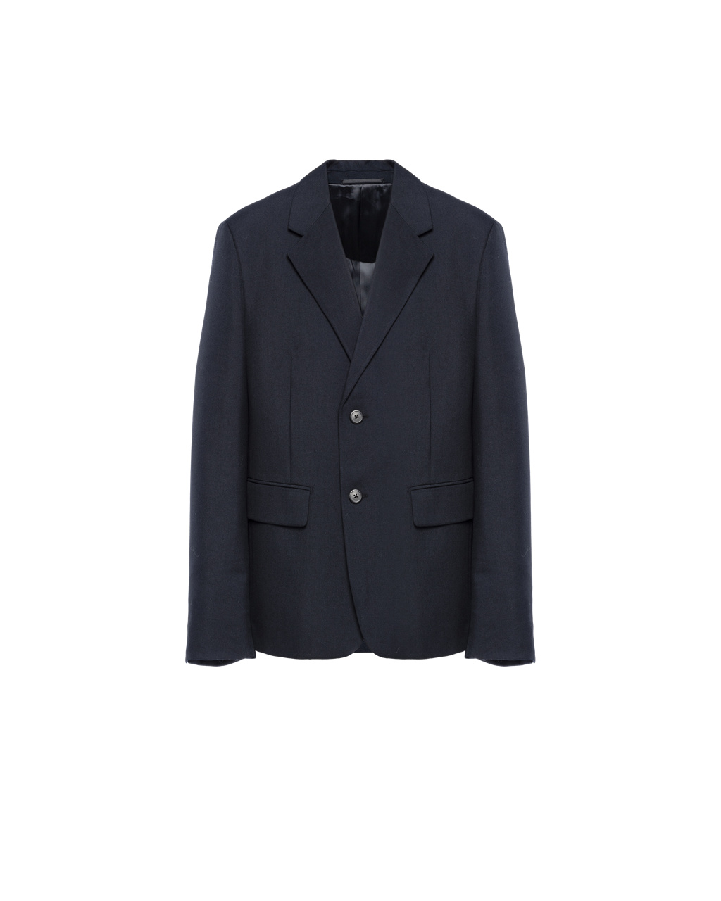 Prada Single-breasted Wool Blend Jacket Marineblå | 902-MFKIZB