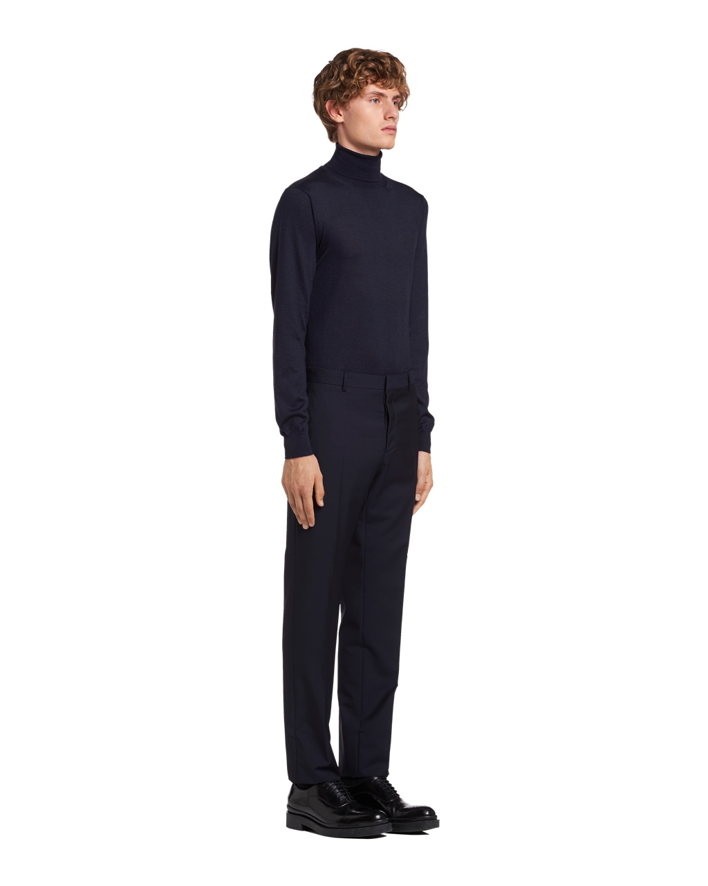 Prada Slim-fit Wool Trousers Marineblå | MEUTQZ685