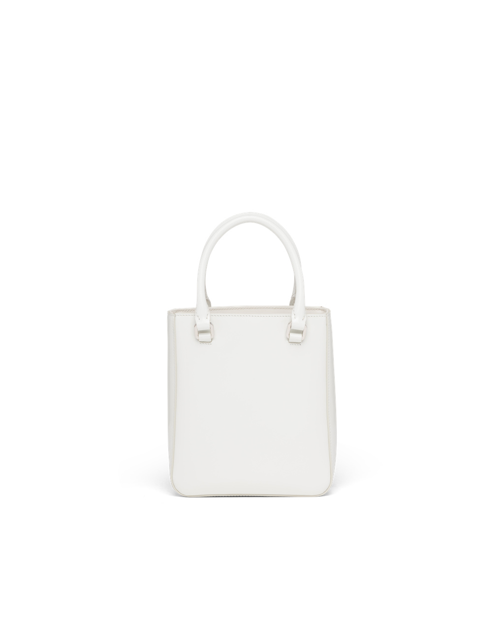 Prada Small Brushed Lær Tote Hvite | SHNFUO192