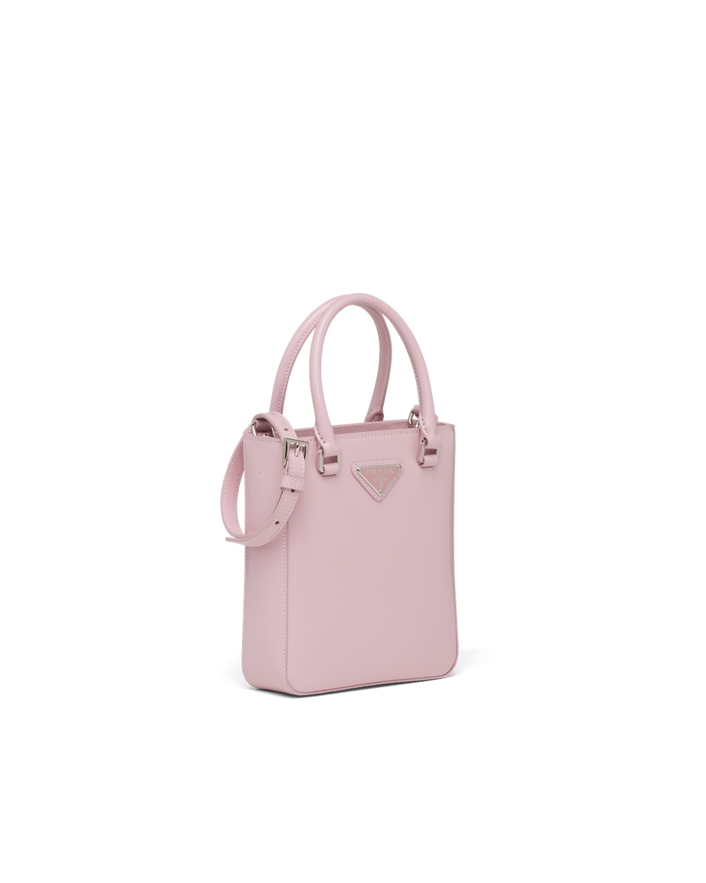 Prada Small Brushed Lær Tote Rosa | VBMPNF723