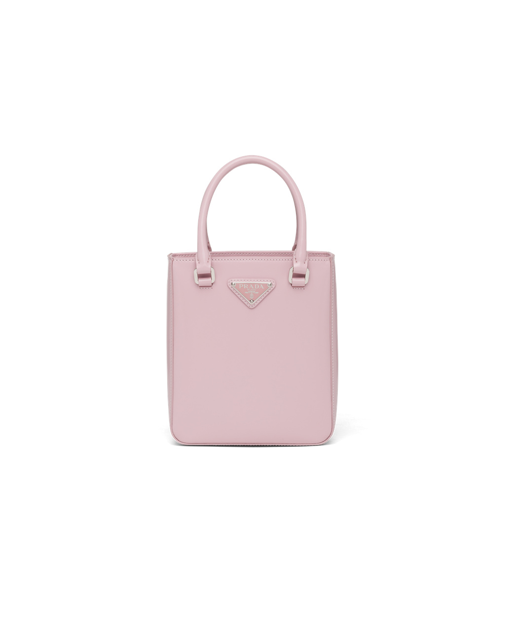 Prada Small Brushed Lær Tote Rosa | VBMPNF723