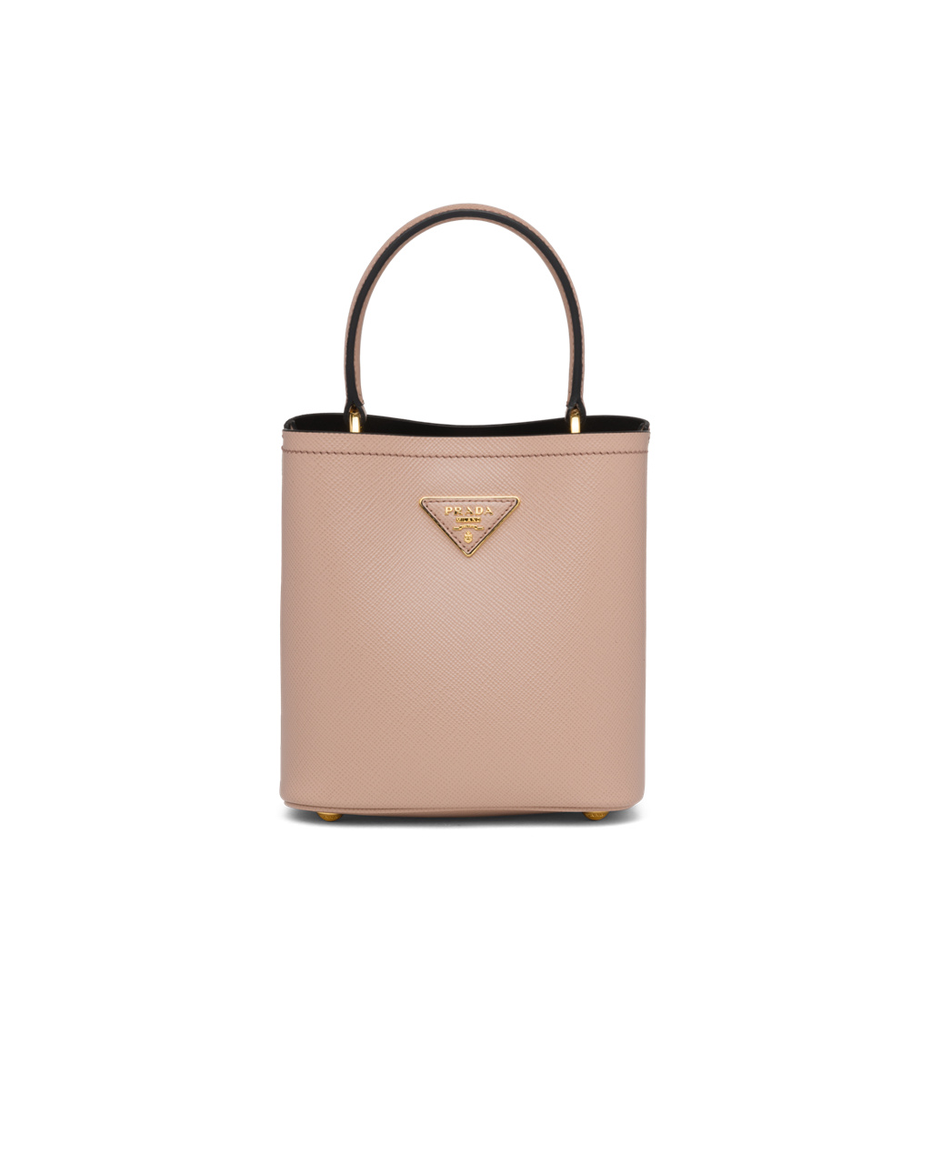 Prada Small Saffiano Lær Prada Panier Bag Rosa Svarte | DGHCKA571