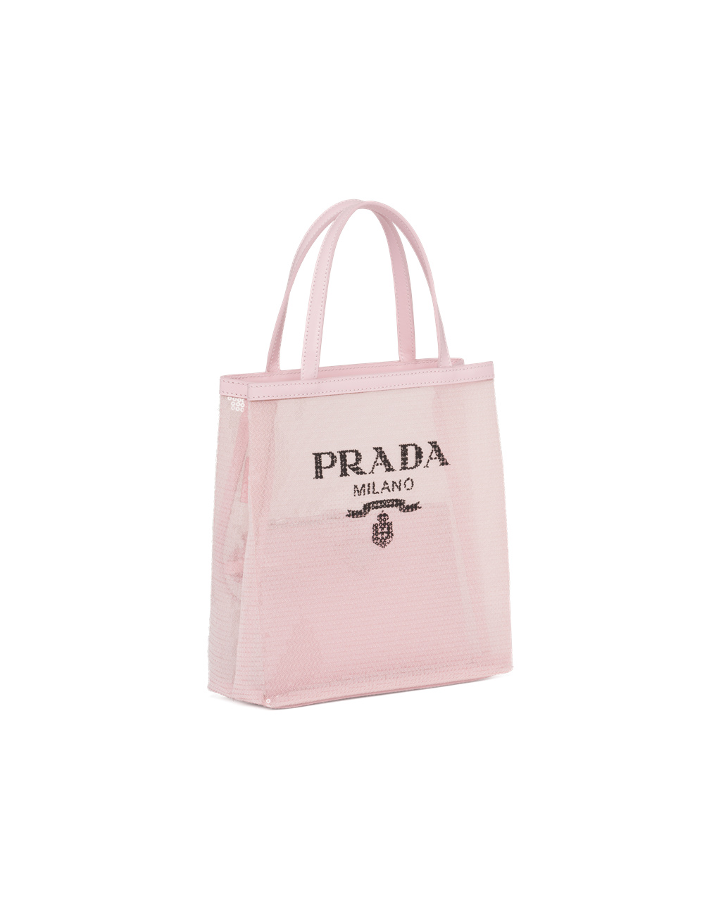 Prada Small Sequined Mesh Tote Bag Rosa | EIASPK438