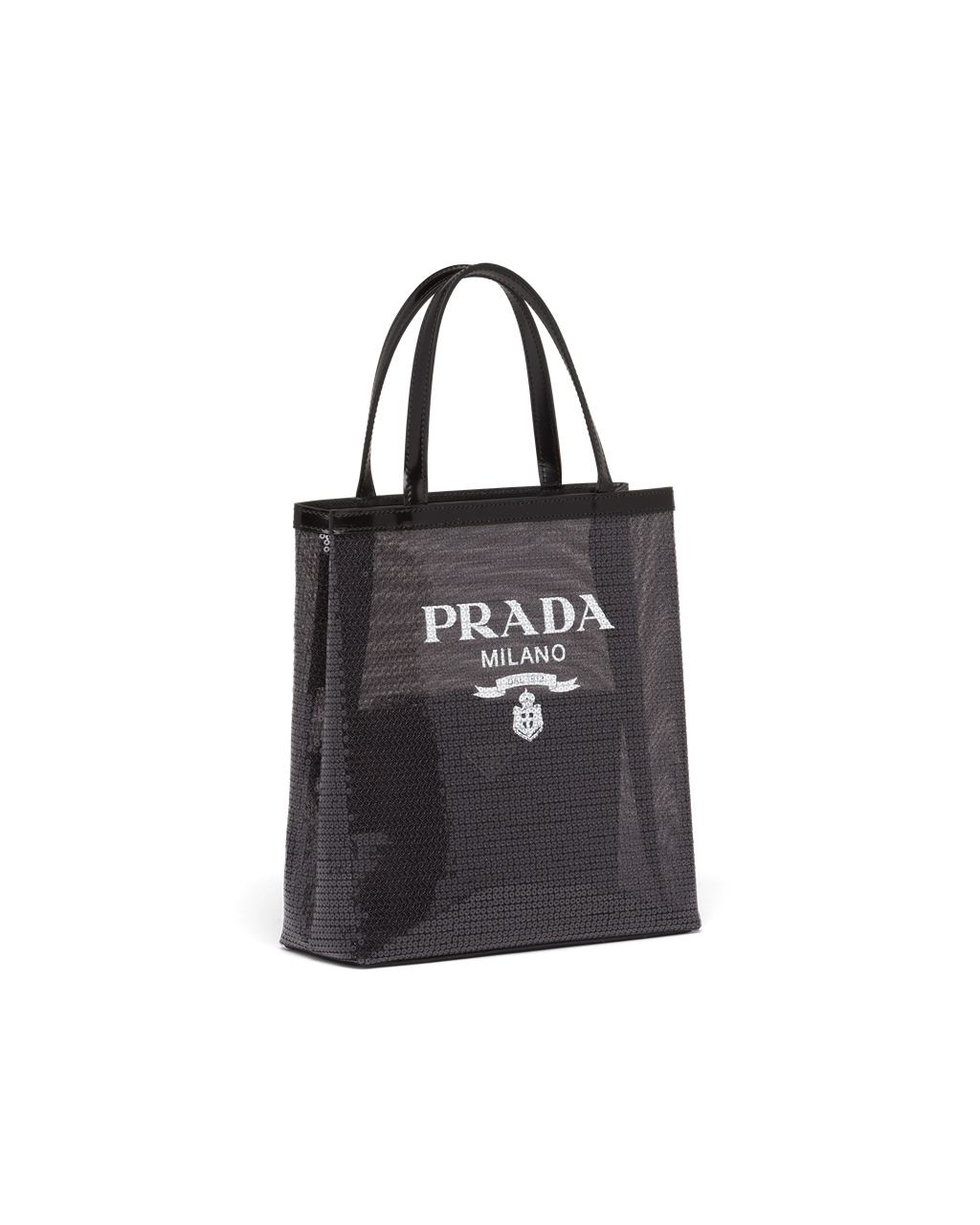 Prada Small Sequined Mesh Tote Bag Svarte | WMPKGV981