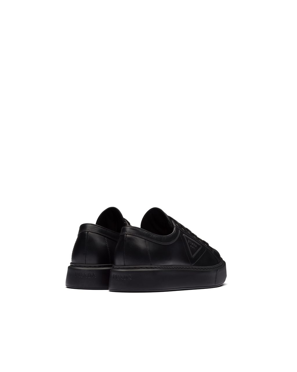 Prada Soft Calf Lær Sneakers Svarte | RAQNDJ190