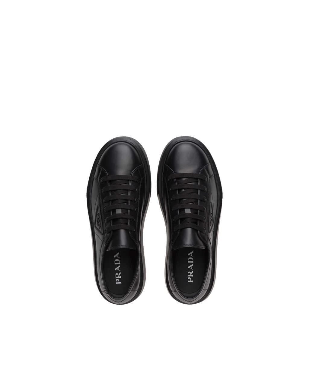 Prada Soft Calf Lær Sneakers Svarte | RAQNDJ190