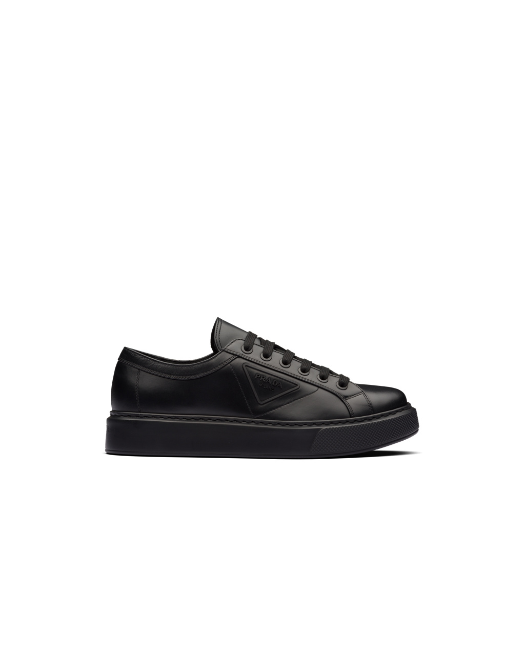 Prada Soft Calf Lær Sneakers Svarte | RAQNDJ190