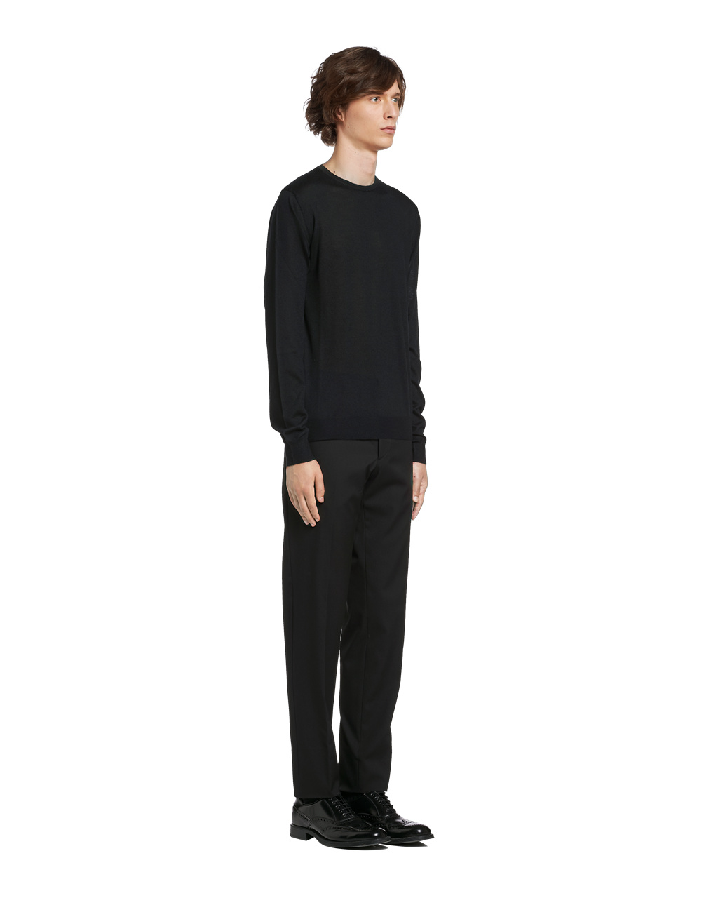 Prada Soft Cashmere Crew-neck Genser Svarte | WOTFMN716