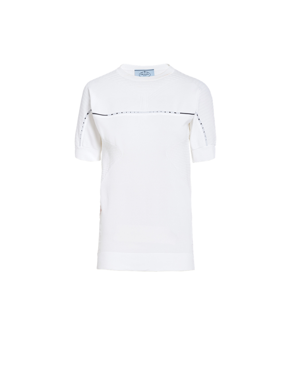 Prada Soft Rec Polyester Genser Hvite Svarte | BXWFIN439