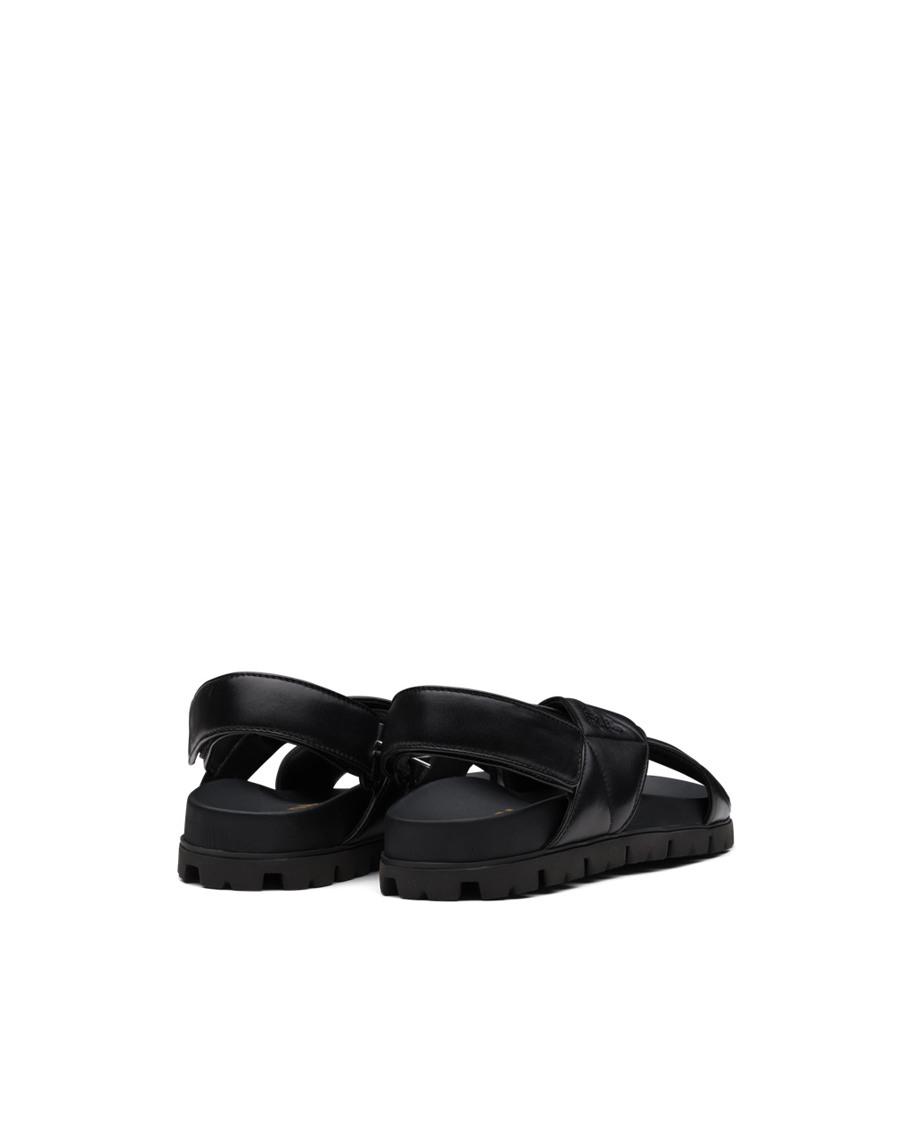 Prada Sports Quilted Nappa Lær Sandals Svarte | 952-IJCVLU