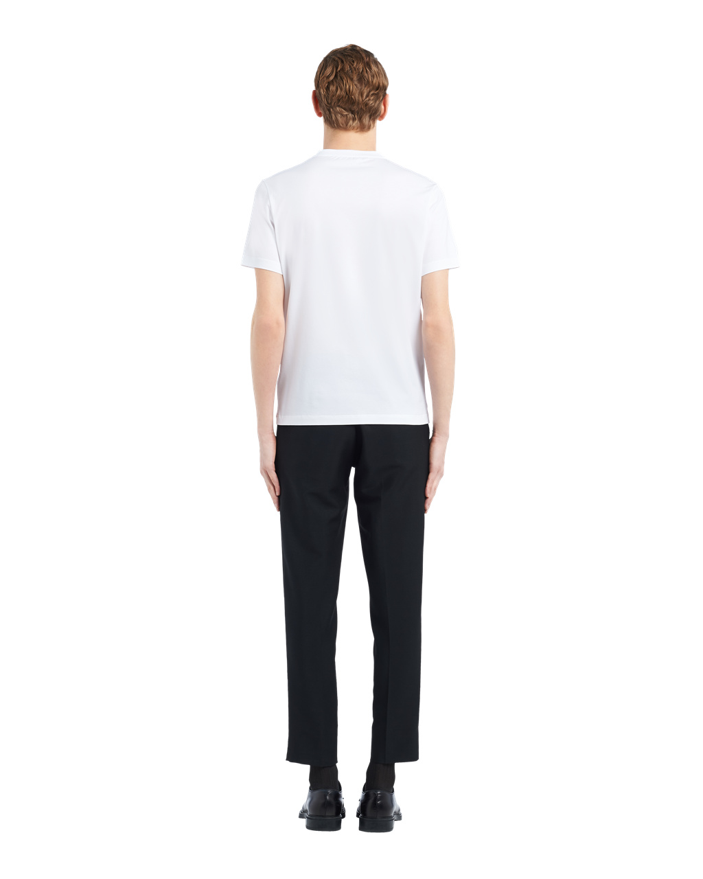 Prada Stretch Bomull T-shirt Hvite | CUGMWE795