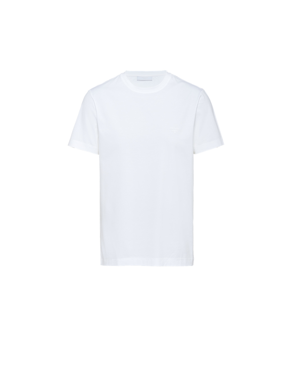 Prada Stretch Bomull T-shirt Hvite | CUGMWE795