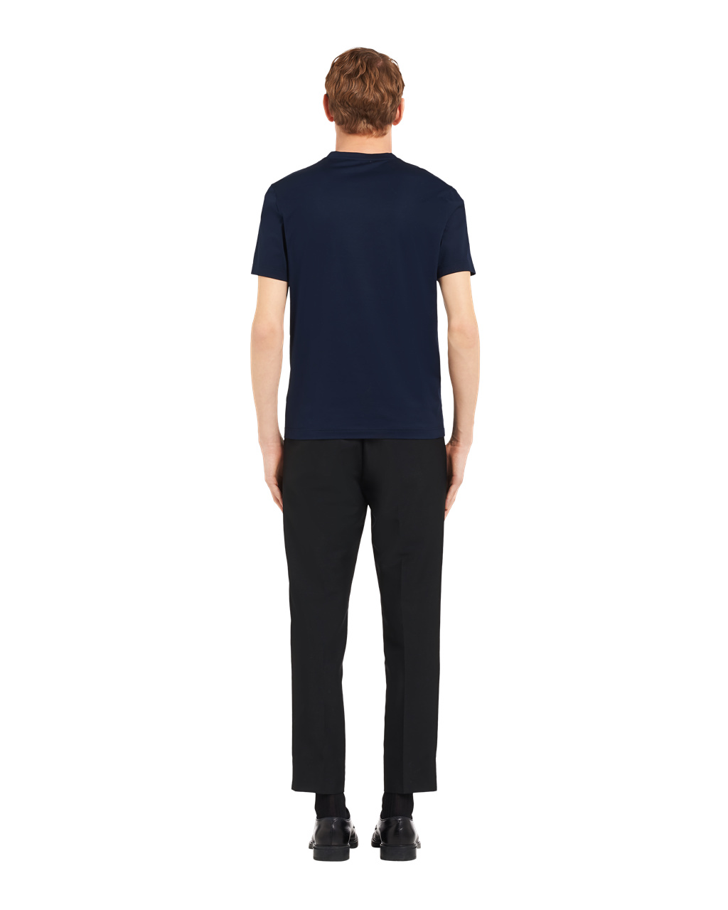 Prada Stretch Bomull T-shirt Marineblå | OXDFKS729