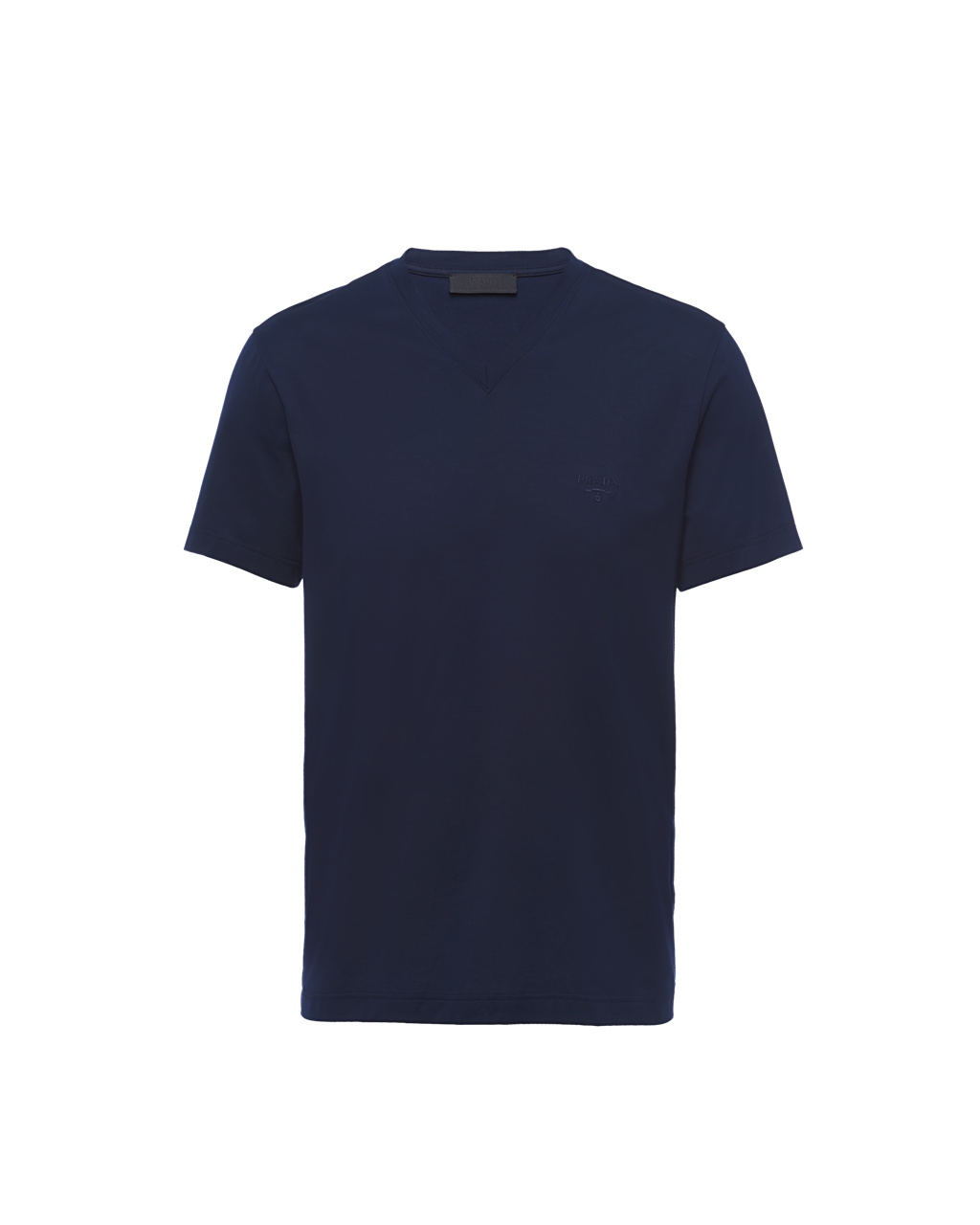 Prada Stretch Bomull T-shirt Marineblå | OXDFKS729