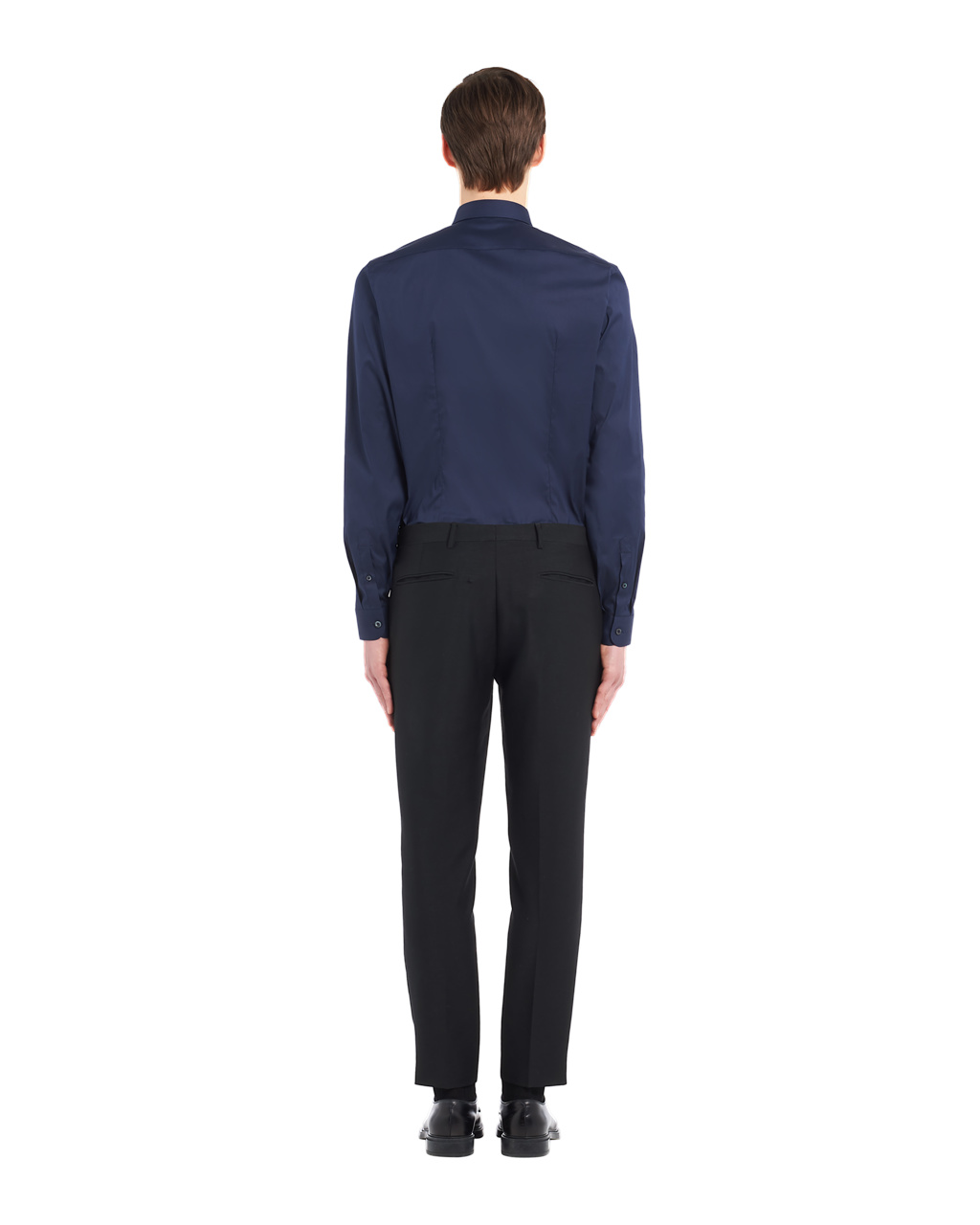 Prada Stretch Poplin Shirt Blå | 840-LQIOKD