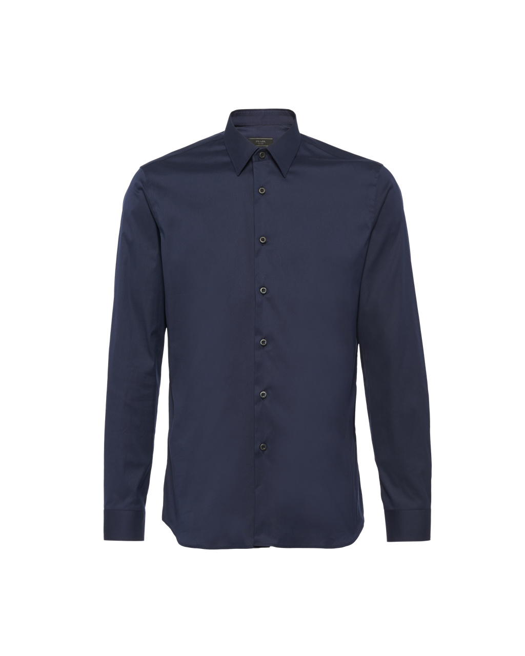 Prada Stretch Poplin Shirt Blå | 840-LQIOKD