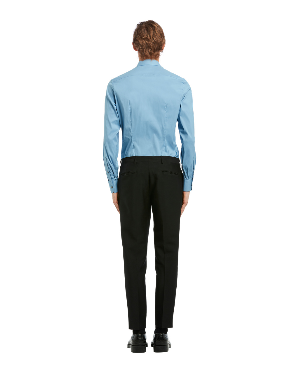 Prada Stretch Poplin Shirt Celeste | 032-ALGOVQ