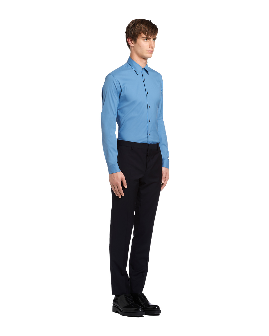 Prada Stretch Poplin Shirt Celeste | 896-BASTFD