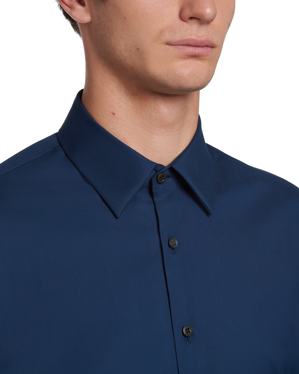 Prada Stretch Poplin Shirt Denim | 108-WGYOLF