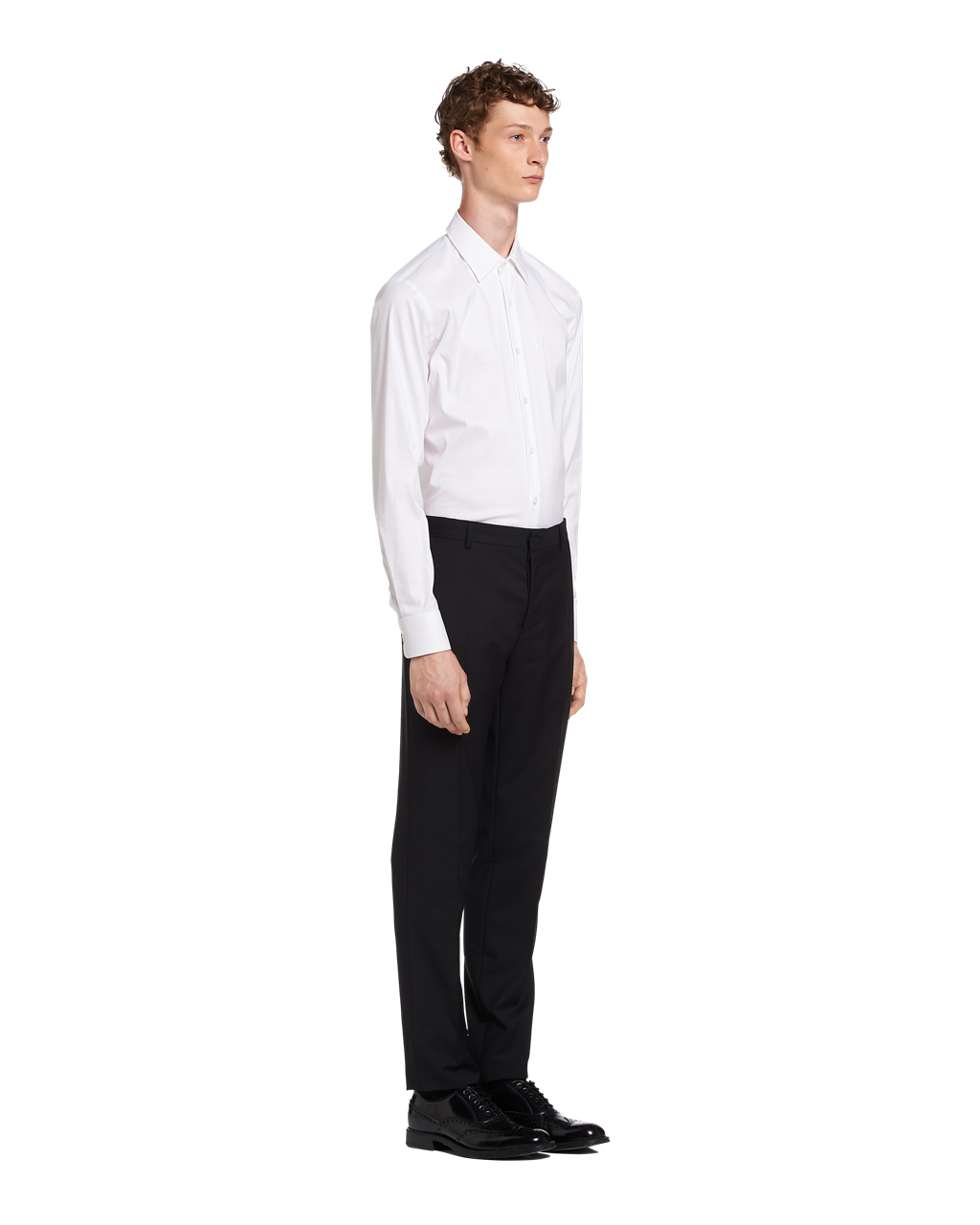 Prada Stretch Poplin Shirt Hvite | 386-XLDSQY