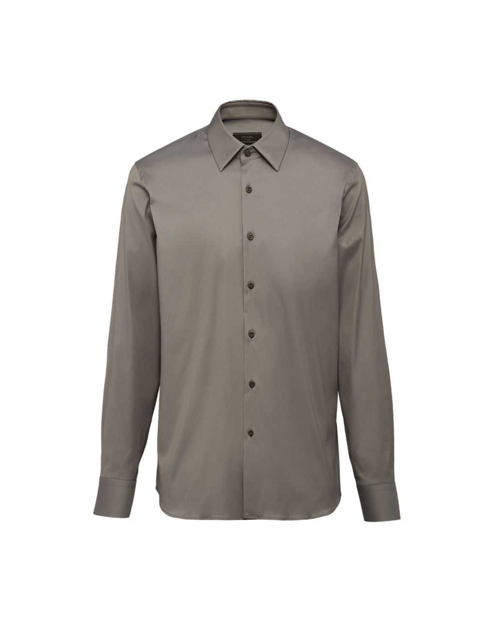 Prada Stretch Poplin Shirt Iron Gray | 812-PLDGFJ