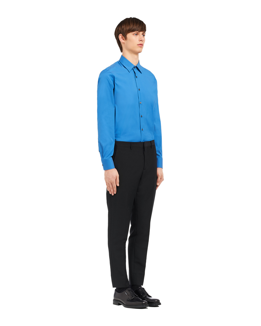 Prada Stretch Poplin Shirt Lyse Blå | 947-MAQDBF