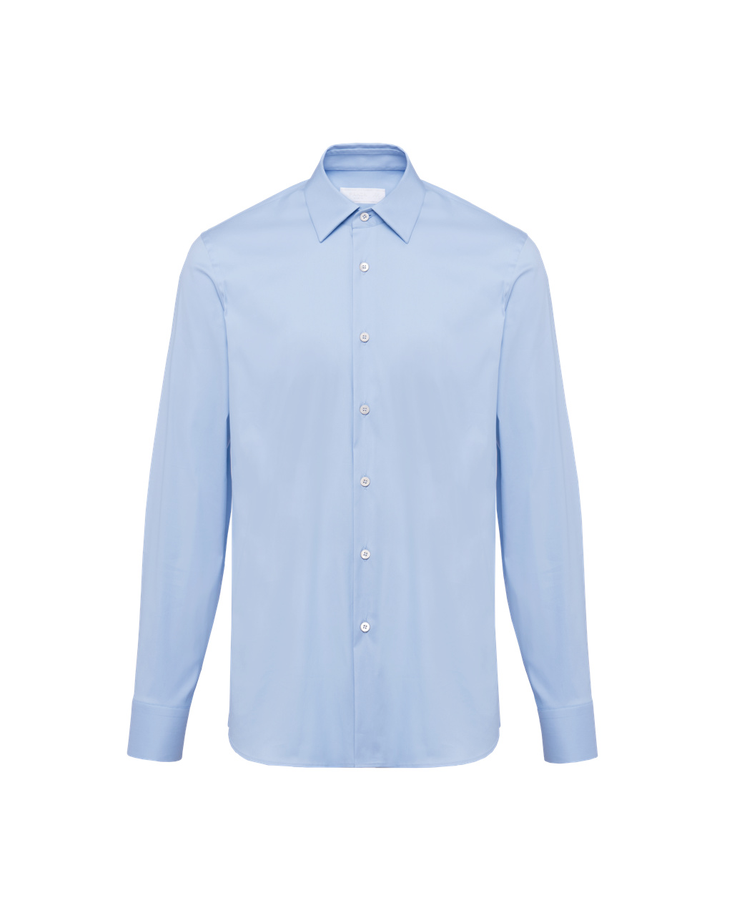 Prada Stretch Poplin Shirt Marineblå | 683-KINXGL