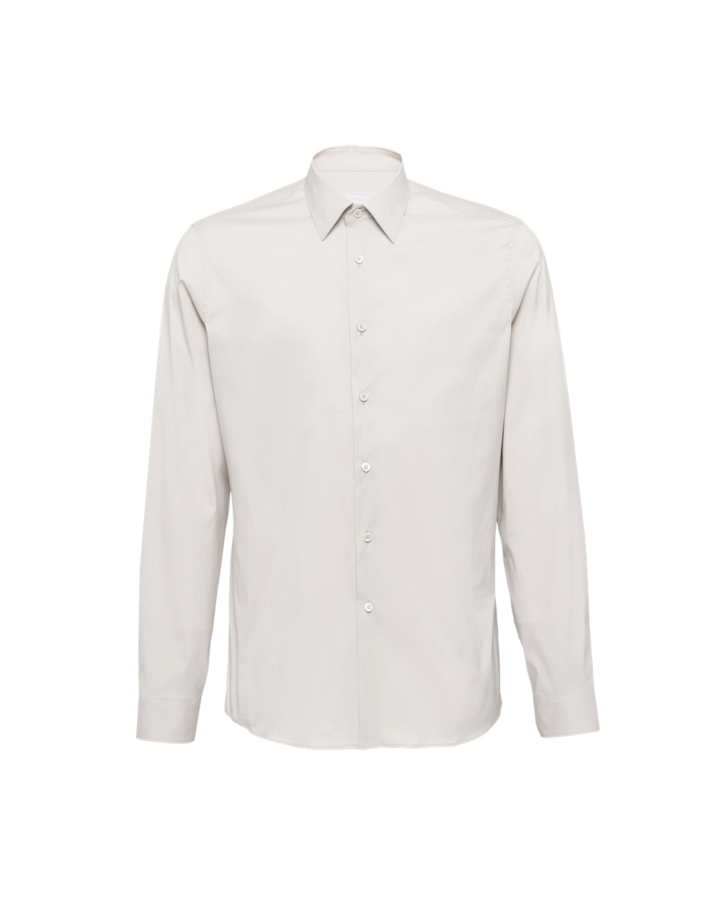 Prada Stretch Poplin Shirt Pearl Gray | 196-WOFMCH