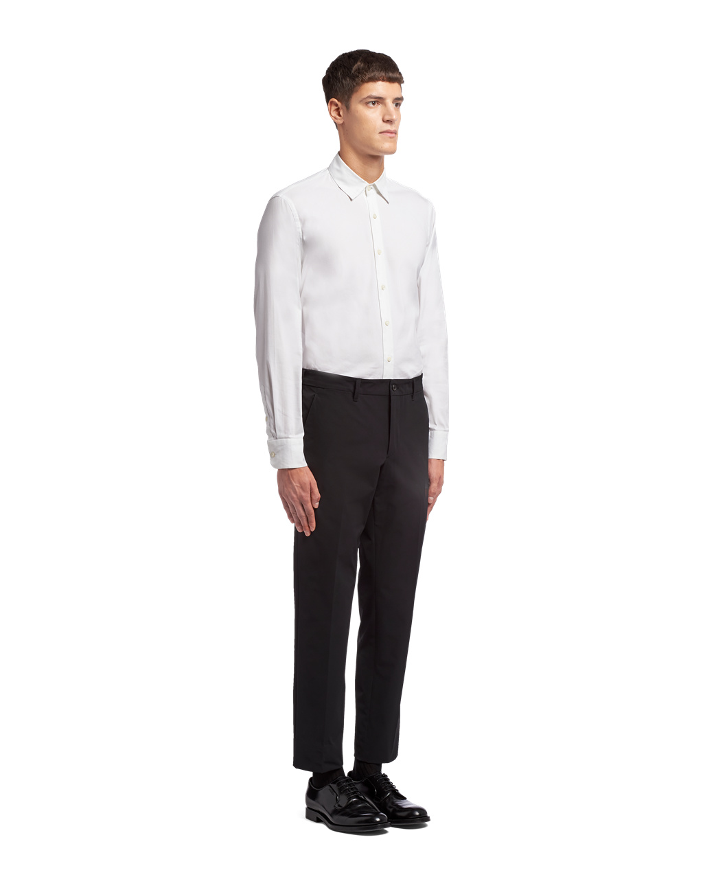 Prada Stretch Technical Fabric Trousers Svarte | CRODKE391