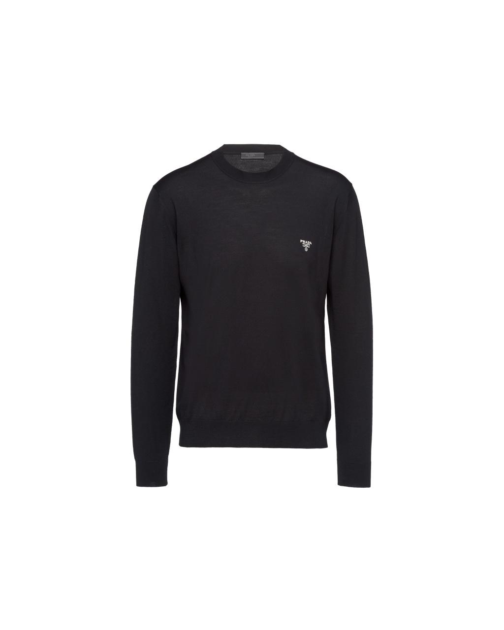 Prada Superfine Wool Crew-neck Genser Svarte | HFIQSA461