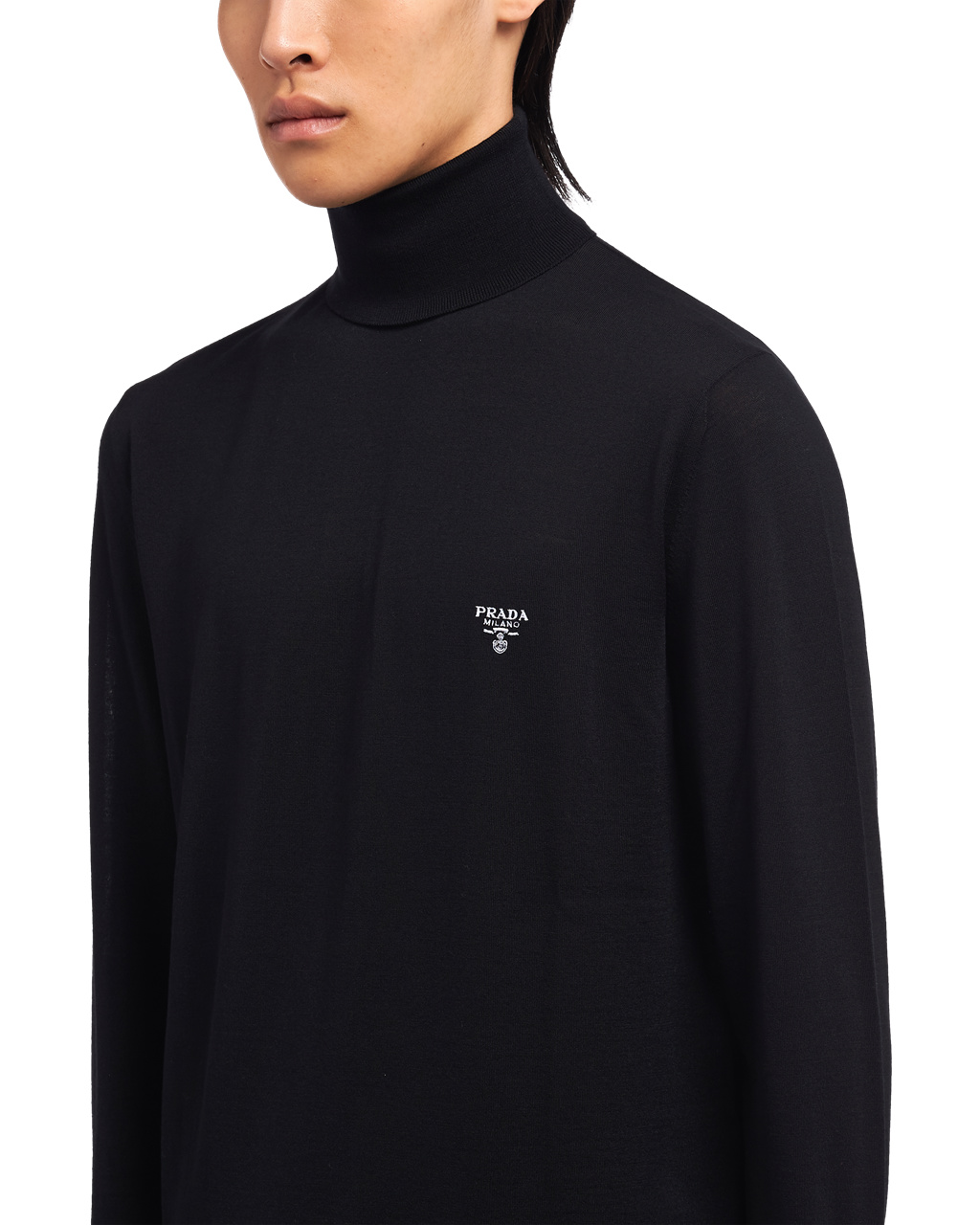 Prada Superfine Wool Turtleneck Genser Svarte | XQDYPW721