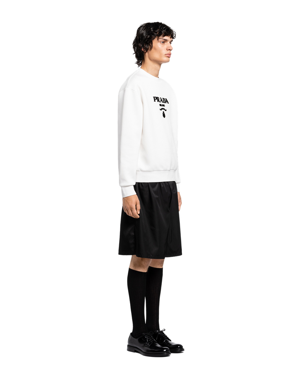 Prada Technical Bomull Sweatshirt Hvite | AKCNQX036