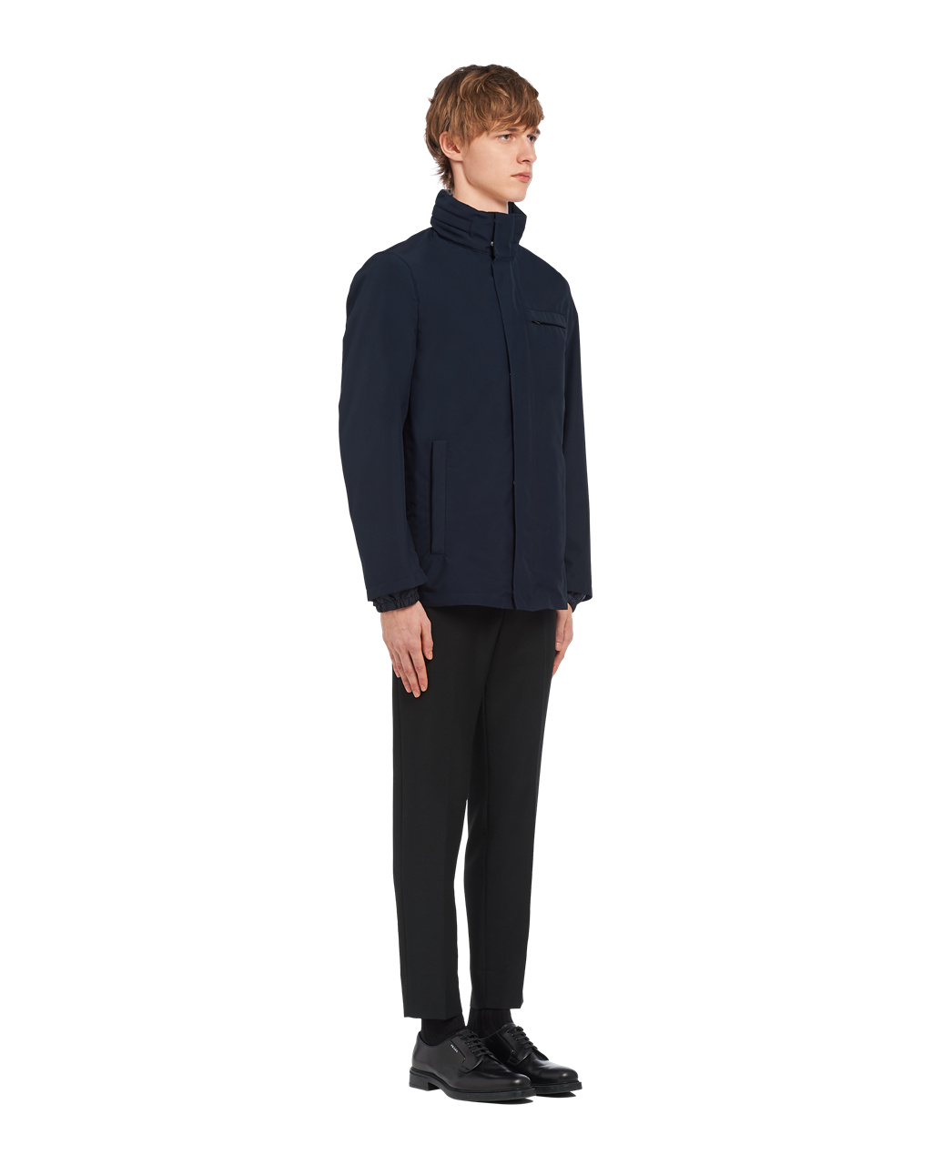 Prada Technical Fabric Blouson Jacket Marineblå | 018-FCBIVE